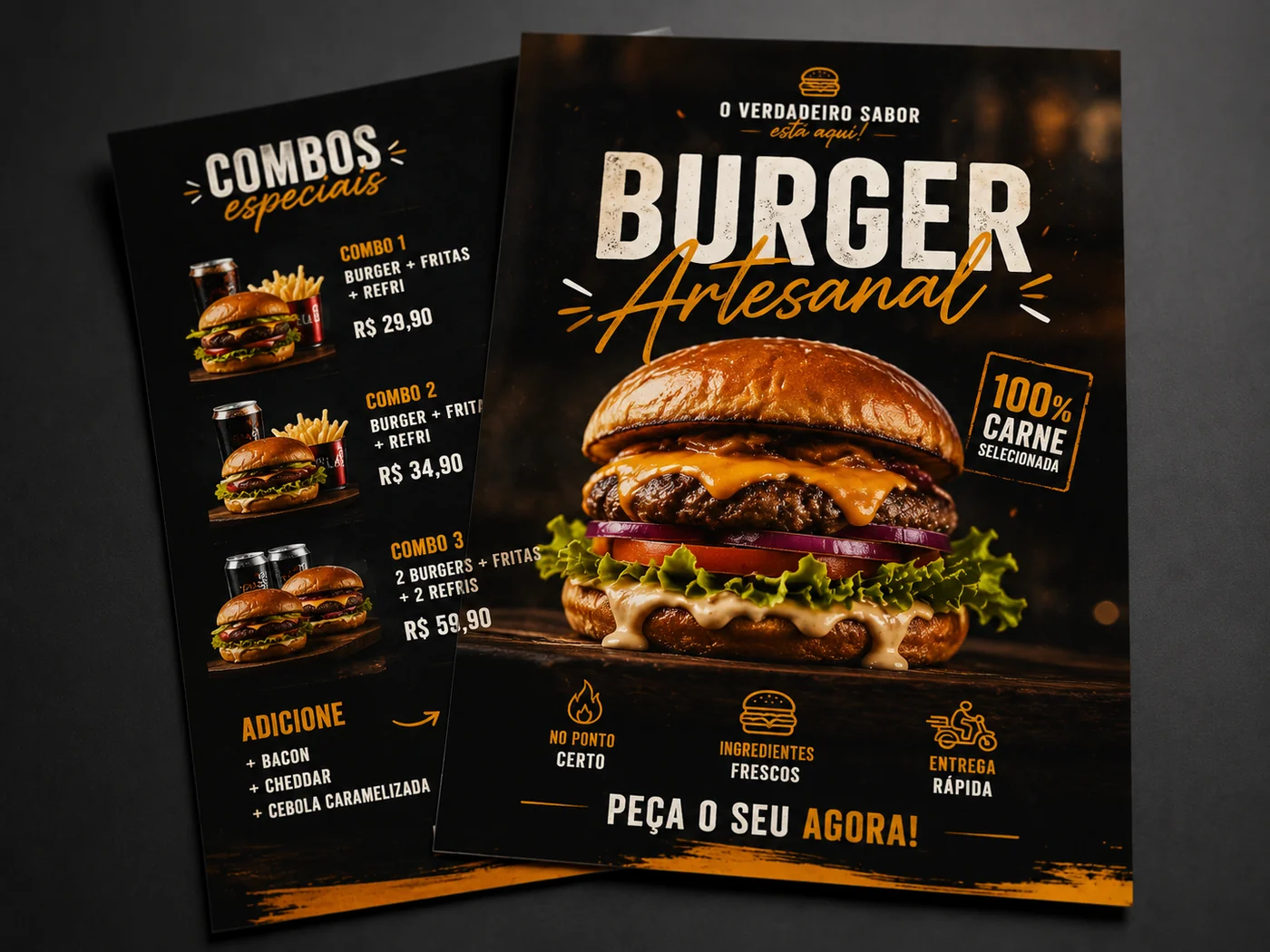 Flyers de hamburguesería